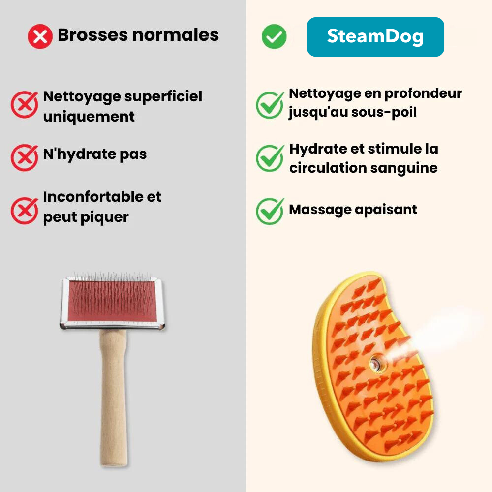 SteamDog - Brosse vapeur pour chien